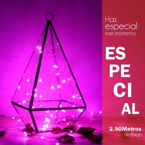 Imagen 6 de 10 de Guirnalda Microled Alambre Luz Led Rgb Amarilla Azul Rosa