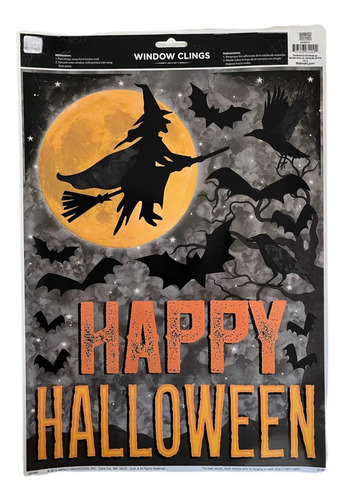 Imagen 1 de 1 de Stickers Decoración Ventanas Bruja Halloween