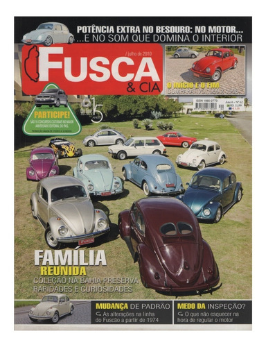 Fusca & Cia Nº62 Vw 1959 1996 Fuscão 1974 Kombi 1965 Coleção