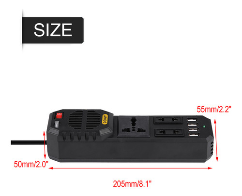 Power Inverter Auto Wechselricht Black Universal Plug