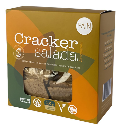 Crackers Keto 150g - Galletas Saladas Keto - Fain