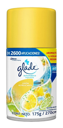 Repuesto Aromatizador Glade Automático Limón Refrescante