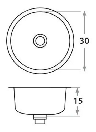 Imagen 2 de 2 de Bacha Redonda Cocina Baño Mi Pileta 300e 30x15 Sobremesada