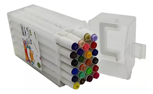 Estuche con 24 marcadores plumones twin marker doble punta de colores /  618-24