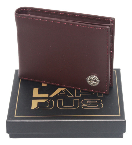 Cartera Lujo Billetera Piel Genuino Ted Lapidus Color Vino06