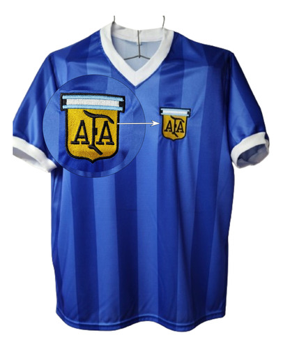 Camiseta Azul Argentina Mundial Mexico 86