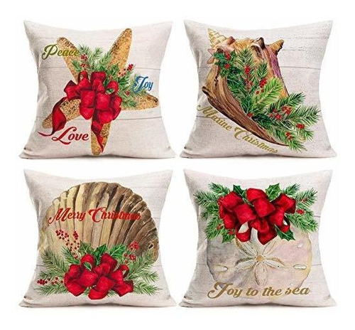 Cubiertas De Almohadas Asamour Pillow Xmas Ocean Park P6pxu