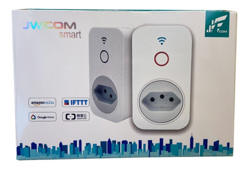 Tomada Inteligente Smart Wifi B2 Jwcom Alexa E Google Home Cor Branco