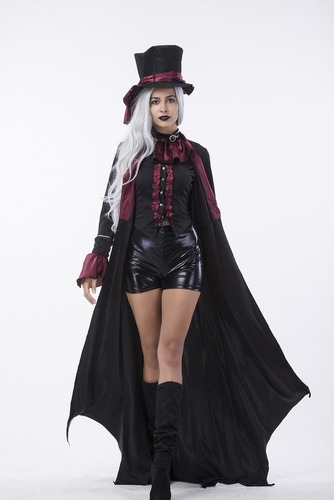 C Disfraz De Cosplay De Vampiro Gótico Para Mujer, Cloak