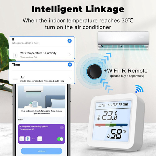 Sensor Temperatura Y Humedad Tuya Wifi Smart Life Backlig