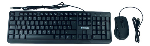 Combo Teclado Mouse Top House Kb378 Alámbrico Español Color Negro Negro