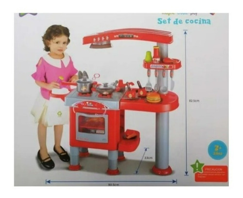 Set Cocina Infantil Imagi Kidz 64 Piezas Color Rojo