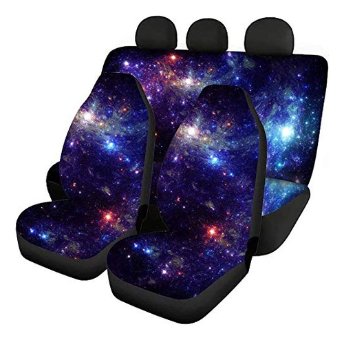 Babrukda Blue Galaxy Space Pattern Car Seat Covers Full Set