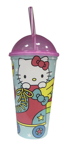 Vaso Plástico Milkshake Con Pajita 500 Ml Hello Kitty