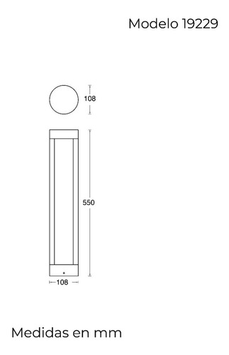 Lámpara Led Mini Poste Para Exteriores Estevez Aluminio