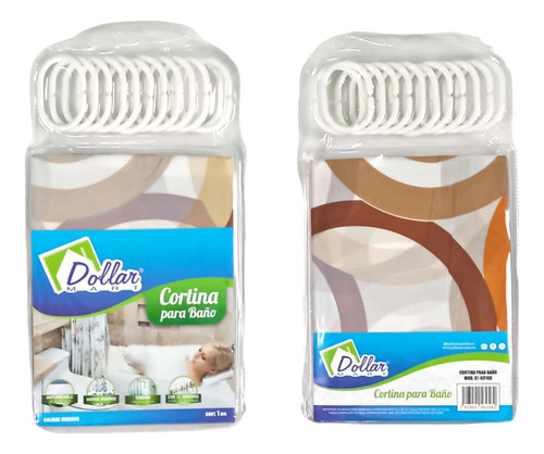 Cortina Para Baño Económico C/ganchos (1 Pieza)