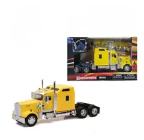 Comprar New Ray 1:32 Tracto Kenworth W900 Amarillo Caja Trailer