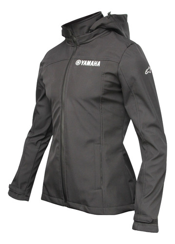 Campera Capucha Softshell Negro Yamaha Alpinestars Mujer