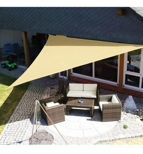 Imagen 3 de 7 de Toldo Sombra Triangular Lona 5x5x5 Mts