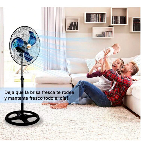 D&m Ventilador 18 Pulgadas Acero De Piso 3 En 1 Con 3 Aspas