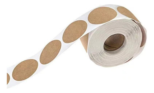 2 Roll Of 500pcs Round Kraft Stickers In