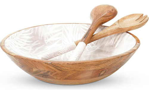 Juego De Ensaladeras Grandes De Madera De Acacia