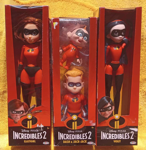 4 Figuras Increibles Violet Dash Jack Jack Elastigirl Zellad (Usado)