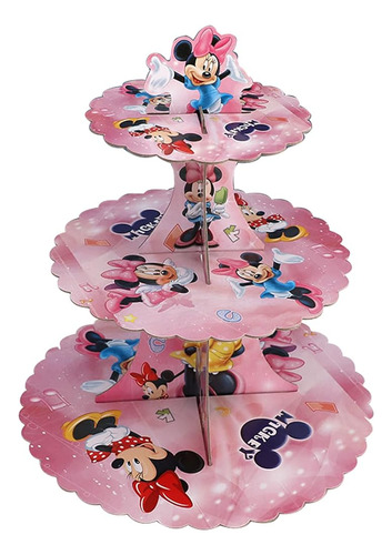 Soporte De Cupcakes Temático De Pink Mouse, Minnie Party Sup