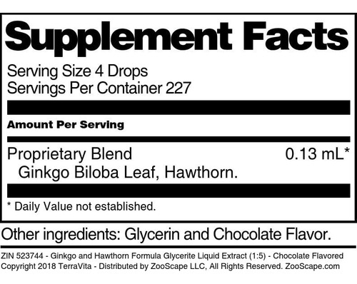 Terravita Extracto Ginkgo Y Espino Sabor Chocolate 1oz X2