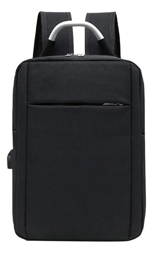 Mochila Porta Notebook Con Usb Smart S Costuras Camara Color Negro