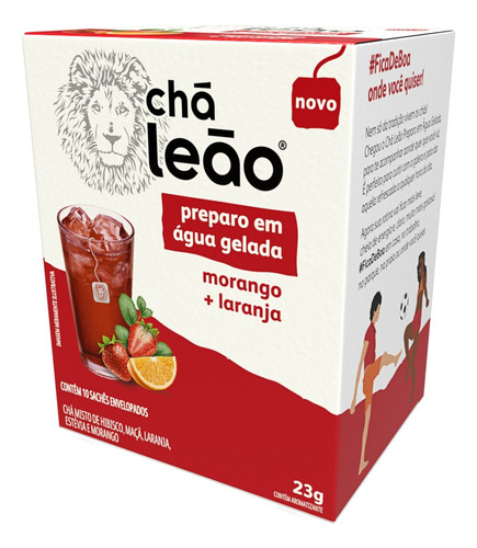 Chá Leão Água Gelada - Morango E Laranja 10 S L