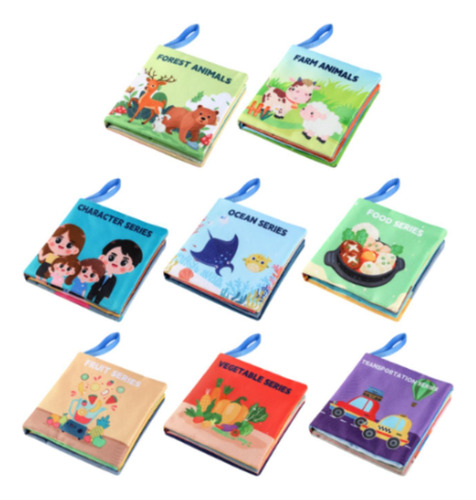 8 Libros Suaves Para Bebés, Juguetes 11,5 X 11,5 X 2 Cm