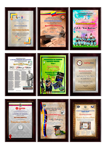 Imagen 2 de 10 de Placas De Reconocimiento En Sublimación