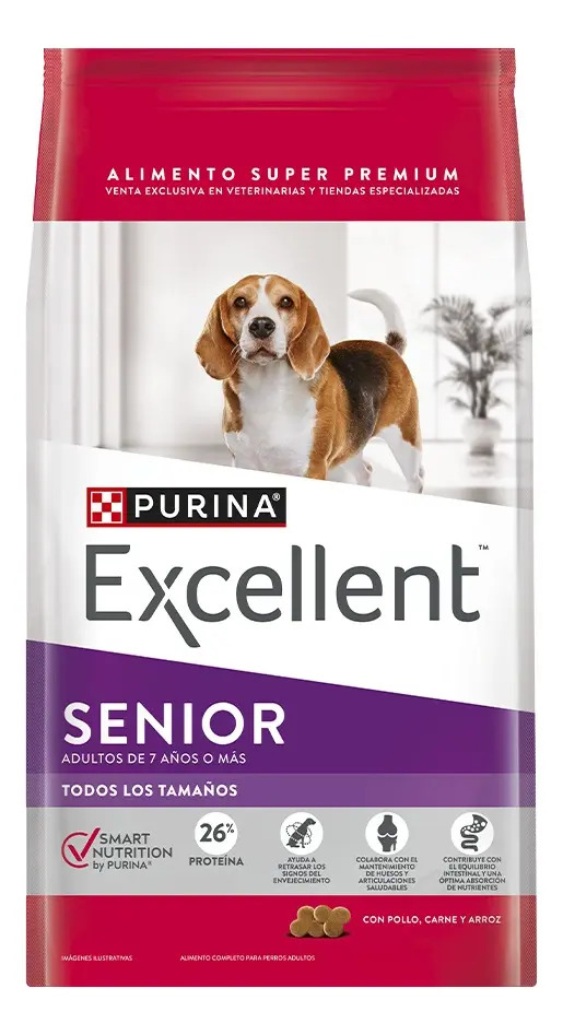 Alimento Excellent Adult 7+ All Breed Sizes para perro senior los tamaños sabor pollo y arroz de 15 kg