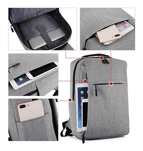 Mochila Urbana Porta Notebook Unisex + Puerto Usb