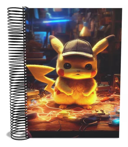 Caderno Pokémon Desenho Capa Dura 96 Folhas 48 Fls