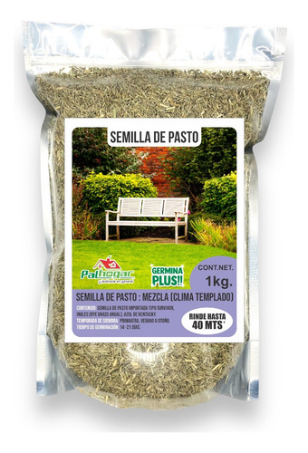 Semilla De Pasto Mezcla Germinaplus Clima Templado 1 Kg 40m2