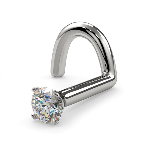 Anillo Para La Nariz Con Diamantes En Oro Blanco De 14 Quila