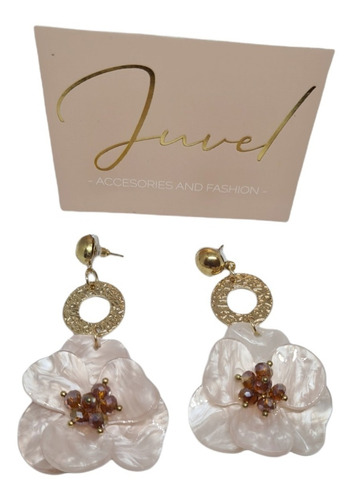 Aretes Mujer Flor Rosada Pendiente Oferta Envio Gratis Ya