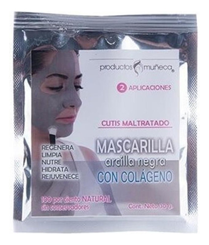 Mascarilla Muñeca Arcilla Negra Colágeno 30 Gr