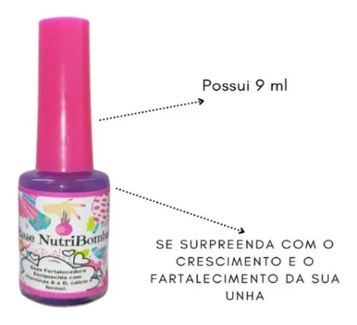 Base Nutribomba Esmalte Fortalecedor Crescimento Unha Pe Mao
