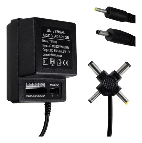 Adaptador De Clavija Universal Ac/dc Voltaje Ajustable