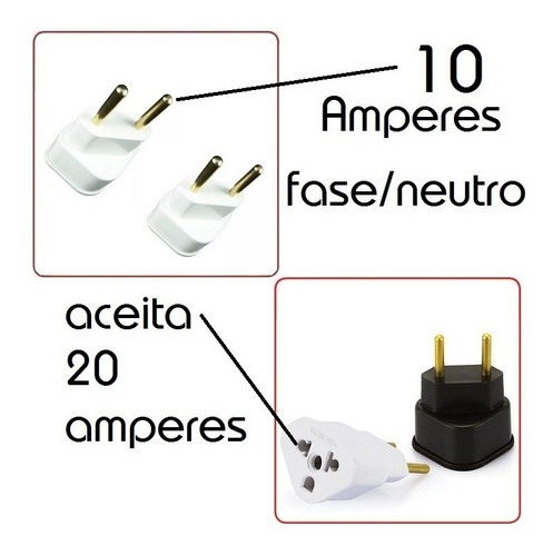 Imagem 2 de 5 de Kit 05un Adaptador De Tomada Padrão Novo E Antigo Universal