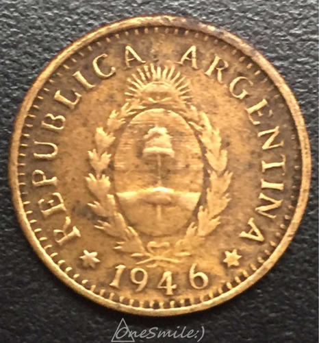 Onesmile:) Moneda Argentina De 1 Centavo 1946 Cobre 100%