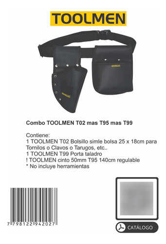 Cartucheras Portaherramientas Toolmen Combo T02 T99 T95 Color Negro