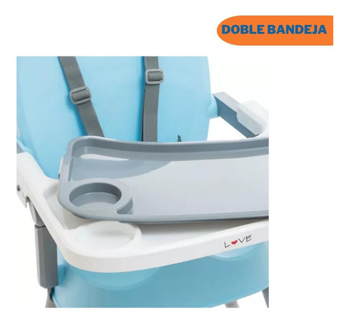 Silla De Comer Bebe 3 En 1 Love 660 Convertible Booster Color Celeste Silla Convertible
