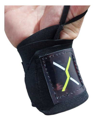 Par Muñequeras Elasticas Crossfit Fitness Pesas Gimnasio Negro
