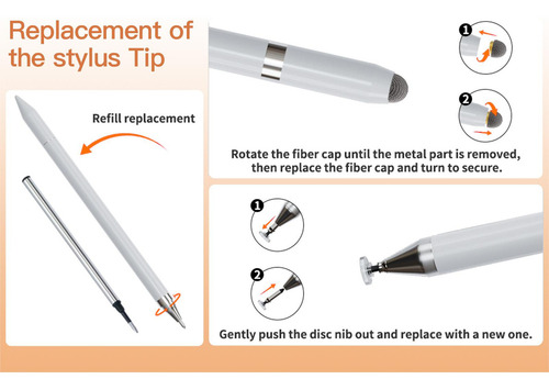 Stylus Punta Disco Precisión Doble Para Celular Talla