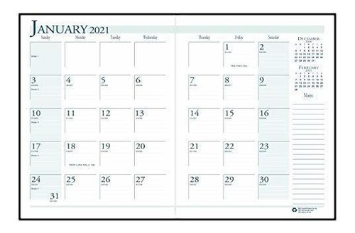 2021 Planificador De Calendario Mensual Cubierta Econom...