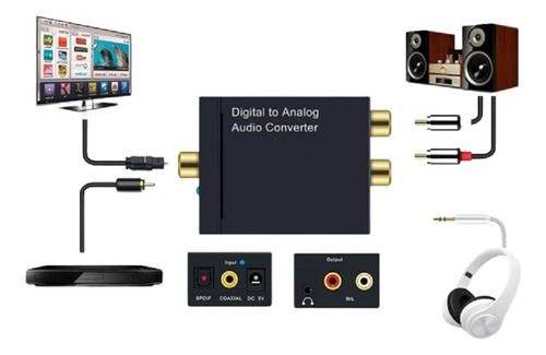 Adaptador Convertidor Audio Óptico Digital A Rca Tv Smart